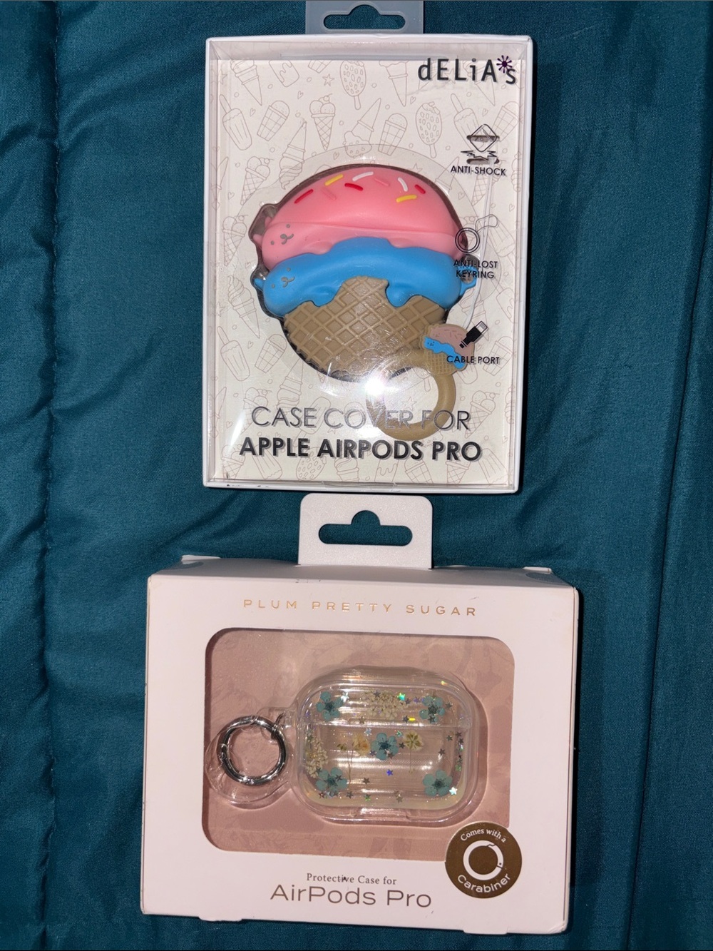 dELiA*s Pink & Blue Ice Cream Cone (Cat) Case and Clear  Apple AirPods Pro - 2